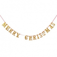 Poundland  Christmas Glitter Banner Gold