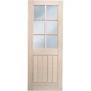 Wickes  Wickes Geneva Internal Cottage Oak Veneer Door Glazed 5 Pane