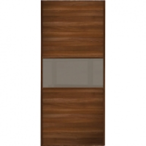 Wickes  Wickes Sliding Wardrobe Door Fineline Walnut Panel & Cappucc