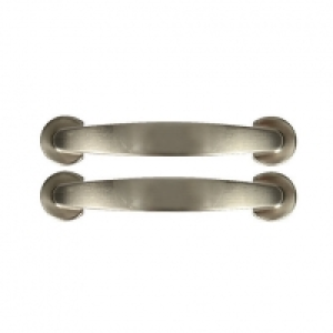 Wickes Round Bow Handles Brushed Nickel Finish 120mm 2 Pack &pound;4.59