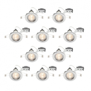 Wickes Chrome Finish LED Downlight - 4.8W - Pack of 10