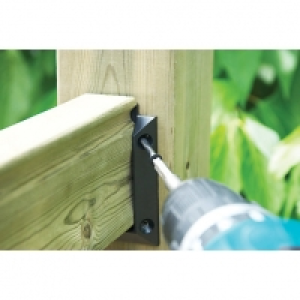 Wickes  Wickes Deck Railing Kit Hanger Brackets 97x61mm Black 2 Pack