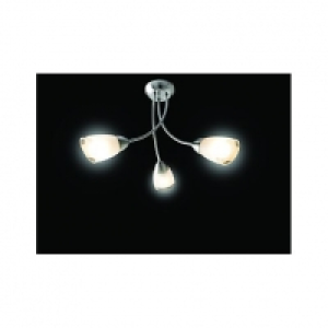 Wickes Monica Glass & Chrome Pendant Ceiling Light - E14