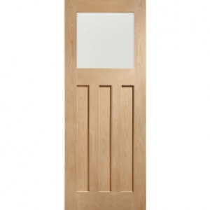 XL Dx Internal Oak Veneer Fully Finished Door with Obscure G
