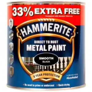 Hammerite Metal Paint Smooth Black 750ml £15.59