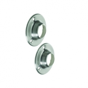 Wardrobe Rail Socket Brushed Nickel 19mm 2 Pack Interior