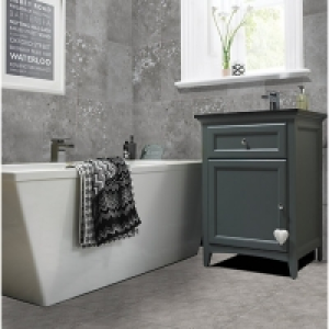 Wickes Battersea Geo Decor Grey Ceramic Floor & Wall Tile 29