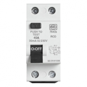 MK RCD 40A 30mA 6KA Two Module Dp £21.99