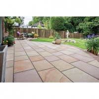Wickes  Marshalls Flamed Narias Textured Autumn Bronze Paving Patio 