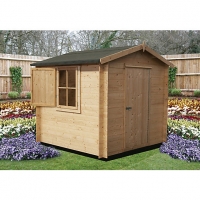 Wickes  Shire Camelot Log Cabin With Shuttered Window - 7 x 7 ft - W