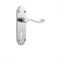 Wickes  Wickes Vancouver Victorian Shaped Lock Handles Pair Chrome F