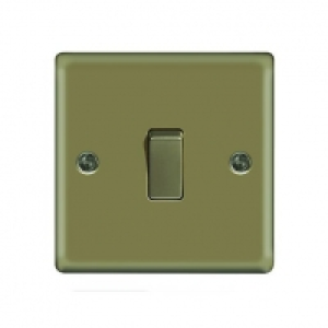 Wickes  Wickes 10A Light Switch 1 Gang 2 Way Pearl Nickel Raised Pla