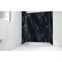 Wickes  Wickes Black Calacatta Laminate 1700x900mm 3 Sided Shower Pa