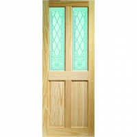 Wickes  Wickes Skipton Internal Softwood Door Clear Pine Glazed 4 Pa