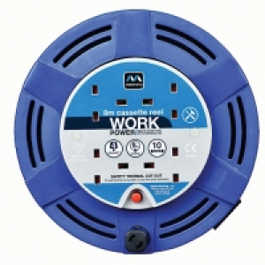 Masterplug 4 Socket 8m Medium Cassette Reel 10A
