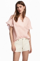 HM   Frill-sleeved cotton blouse
