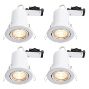 Wickes White LED Fire Rated Tilt Downlight - 4W - Pack of 4