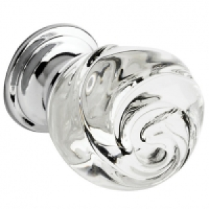 Wickes Rose Shaped Glass Knob Chrome 30mm 4 Pack &pound;9.49