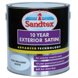 Sandtex 10 Year Exterior Satin Paint - Pure Brilliant White  £30.00