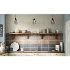 Wickes  Wickes Tuscan Rustic Ash Satin Ceramic Wall Tile 148 x 148mm