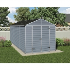 Palram Skylight Plastic Apex Shed Grey - 8 x 16
