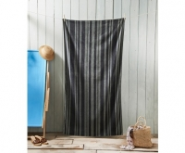 Oversized Jacquard Beach Towel 100 x 180cm - Grey Stripe £1.00