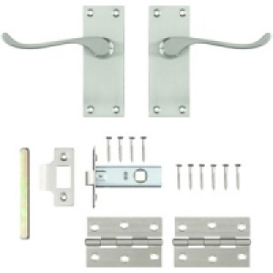 Wickes York Latch Handle Set Satin Nickel £12.99