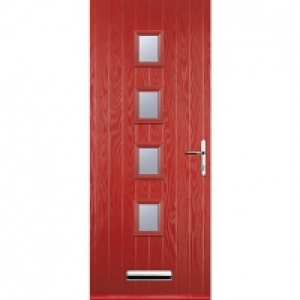 Euramax 4 Square Red Left Hand Composite Door 840mm x 2100mm £649.99