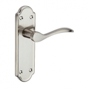 Wickes Romano Latch Handles Pair Satin Nickel Finish &pound;17.49