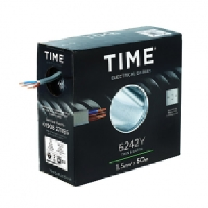 Time 1.5mm2 Twin & Earth Cable Grey 6242Y 50m