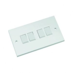 Wickes 10A Light Switch 4 Gang 2 Way White