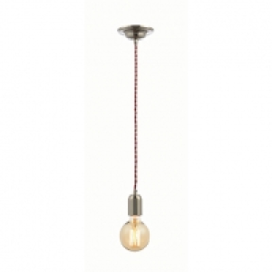 Inlight Twisted Nickel Red Dimmable Cable Pendant Light - 42