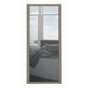 Spacepro 1 Panel Shaker Stone Grey Frame Mirror Door 914mm