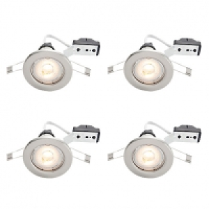 Wickes Brushed Chrome LED Downlight - 4.8W - Pack of 4
