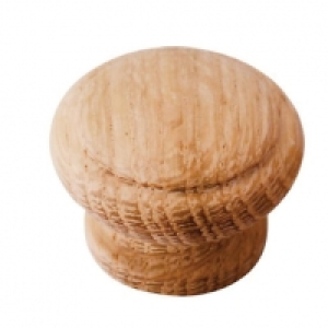 Wickes Oak Knob Unvarnished Oak 33mm 4 Pack