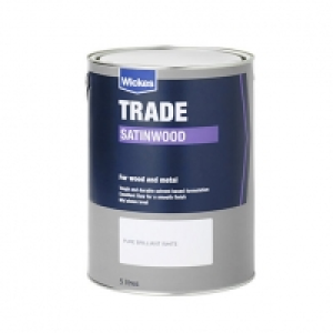 Wickes Satinwood Paint - Pure Brilliant White 5L