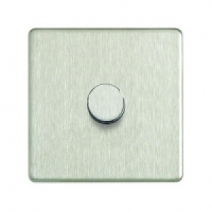 Wickes Dimmer Switch 1 Gang 2 Way 400W Brushed Steel Screwle