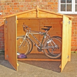 Wickes Shiplap Timber Bike Store Without Floor Honey Brown -