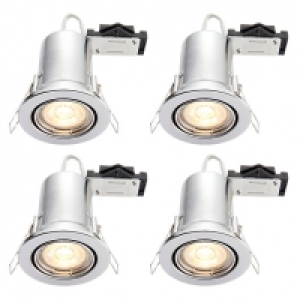Wickes Chrome LED Fire Rated Tilt Downlight - 4W - Pack of 4