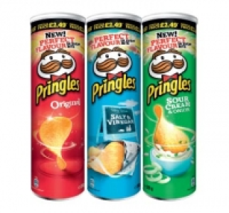 Pringles Original, Sour Cream & Onion, Salt & Vinegar £1.50