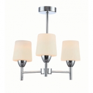 Spa Aquarius Chrome Treble Bathroom Ceiling Light - 75W
