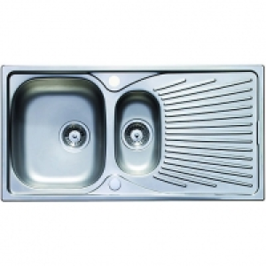 Wickes Luxe 1.5 Bowl Kitchen Stainless Steel Sink & Drainer