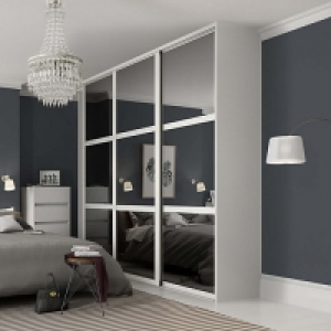 Spacepro 3 Panel Shaker White Frame Mirror Door 762mm £130.00