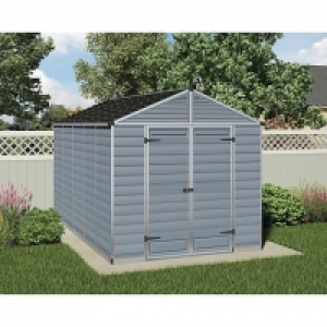Palram Skylight Plastic Apex Shed Grey - 8 x 12