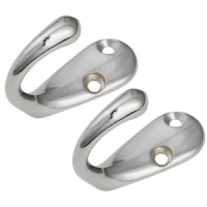 Wickes One Prong Hook Polished Chrome 2 Pack £2.99