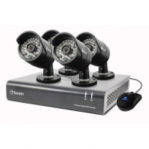 Swann 8 Channel Digital Video Recorder with 4 HD Cameras Wir