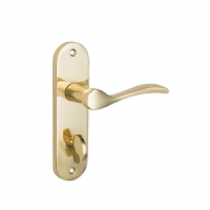 Wickes Elda Bathroom Handles Pair Polished Brass Finish