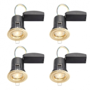 Wickes Brass LED Premium Fire Rated Downlights 6W - Pack of