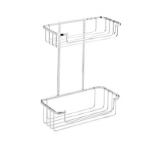 Croydex Rust Free Two Tier Cosmetic Basket - Chrome 215mm