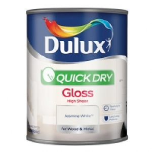 Dulux Quick Dry Gloss Paint - Jasmine White 750ml